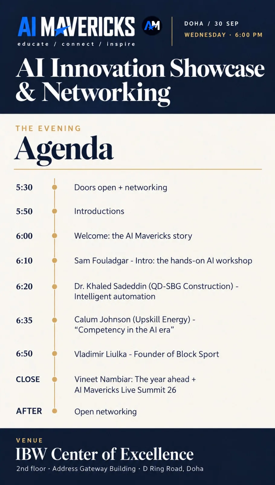 AI Innovation Showcase event agenda